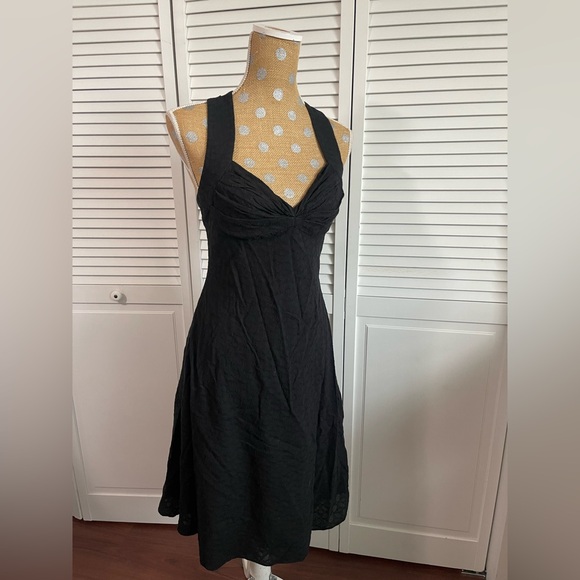 Super cute Vintage 90’s Calvin Klein black dress crisscross back Sz 6 - Picture 3 of 5